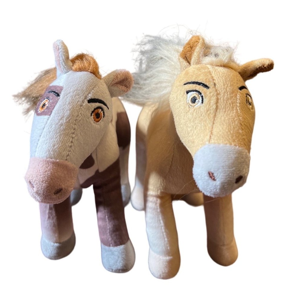 DreamWorks Just Play Lot Of 2 Spirit Plush 8" Horse Stallion Plush Stuffed Anima
